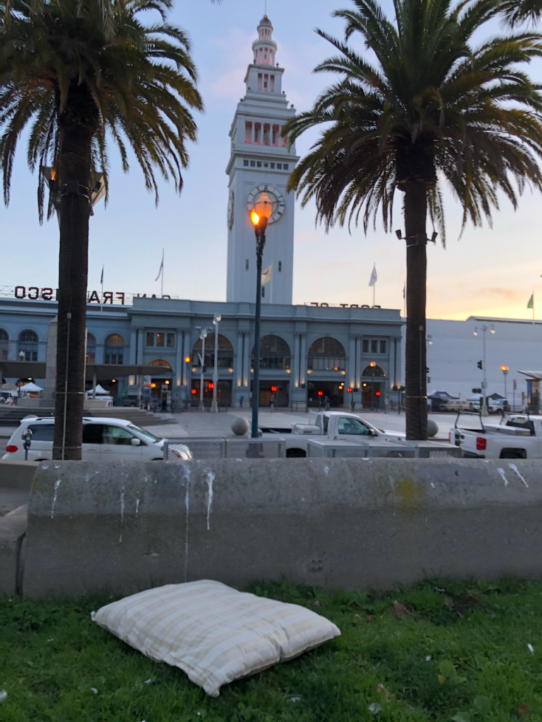 San Francisco Pillow Fight Remnants at Dawn